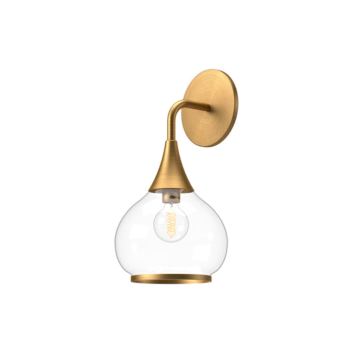 Alora WV524006AGCL One Light Vanity, Aged Gold/Clear Glass