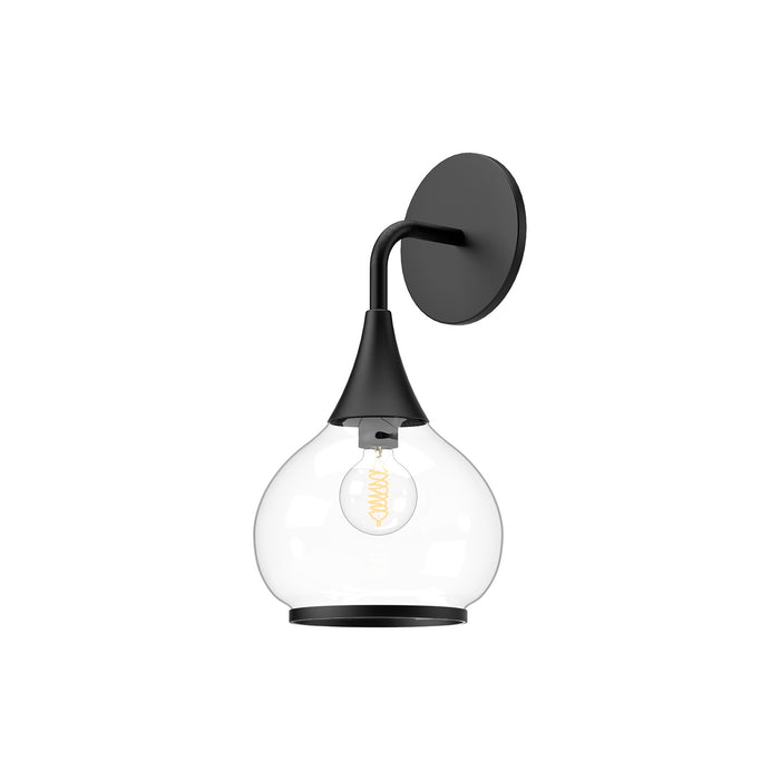 Alora WV524006MBCL One Light Vanity, Clear Glass/Matte Black