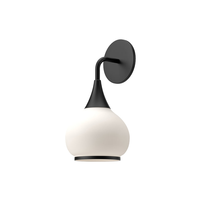 Alora WV524006MBOP One Light Vanity, Matte Black/Opal Matte Glass