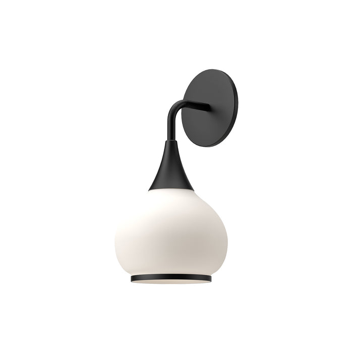 Alora WV524006MBOP One Light Vanity, Matte Black/Opal Matte Glass