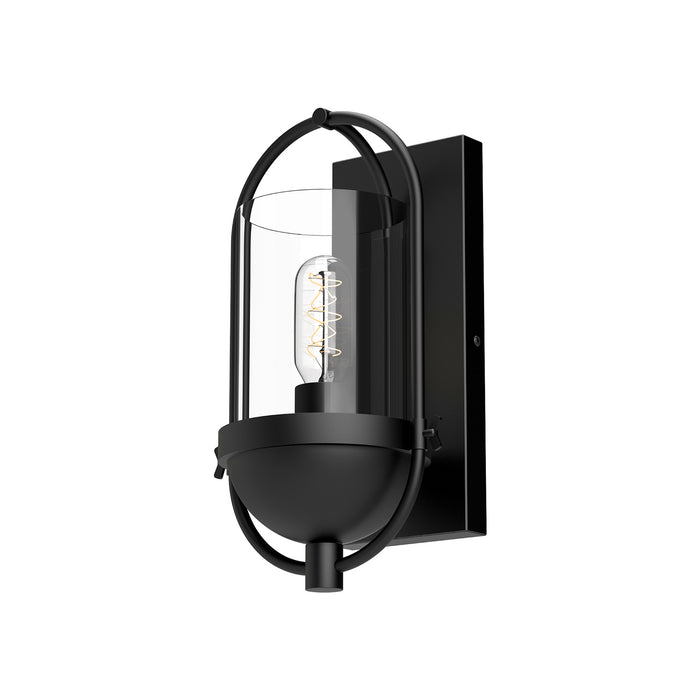Alora WV539007MBCL One Light Vanity, Clear Glass/Matte Black