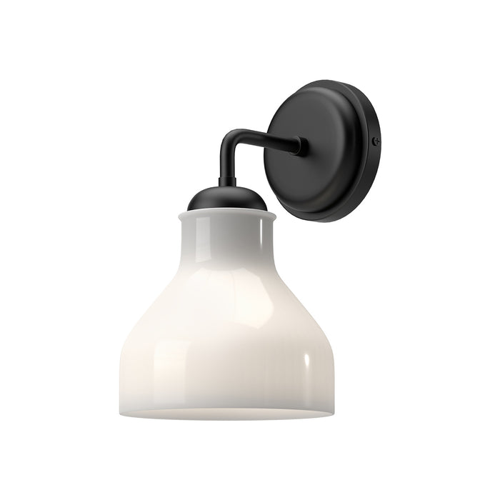 Alora WV540106MBGO One Light Vanity, Glossy Opal Glass/Matte Black