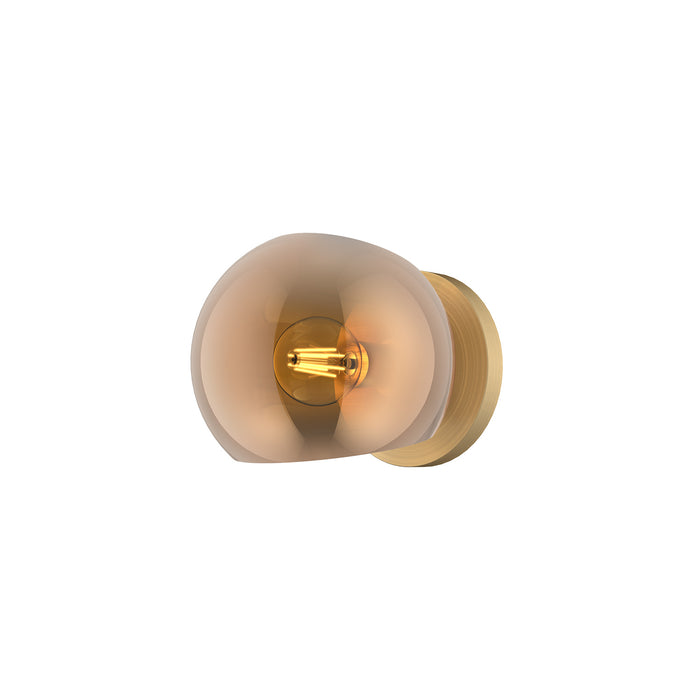 Alora WV548006BGCP One Light Vanity, Brushed Gold/Copper Glass