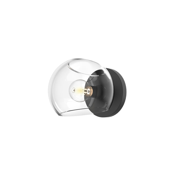 Alora WV548006MBCL One Light Vanity, Clear Glass/Matte Black