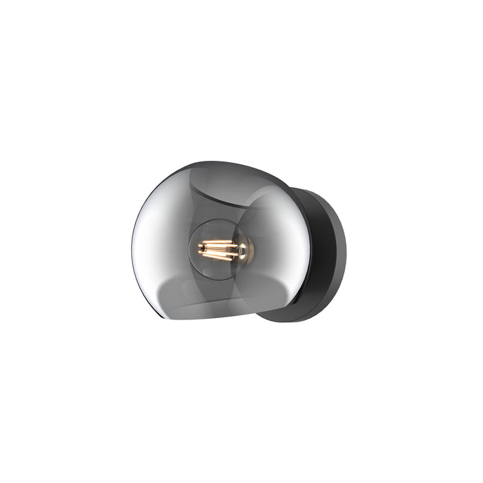 Alora WV548006MBSM One Light Vanity, Matte Black/Smoked Solid Glass