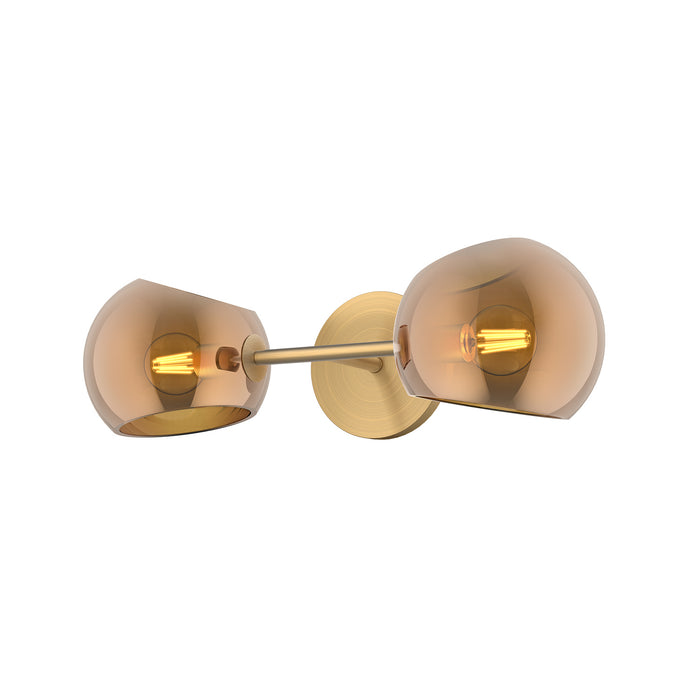 Alora WV548217BGCP Two Light Vanity, Brushed Gold/Copper Glass