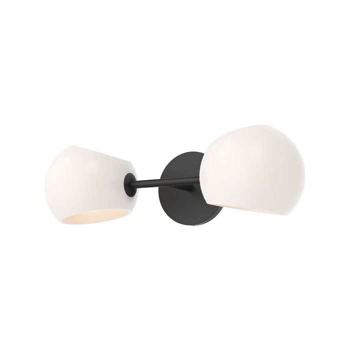 Alora WV548217MBOP Two Light Vanity, Matte Black/Opal Matte Glass