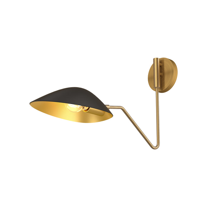 Alora WV550006MBAG One Light Vanity, Aged Gold/Matte Black