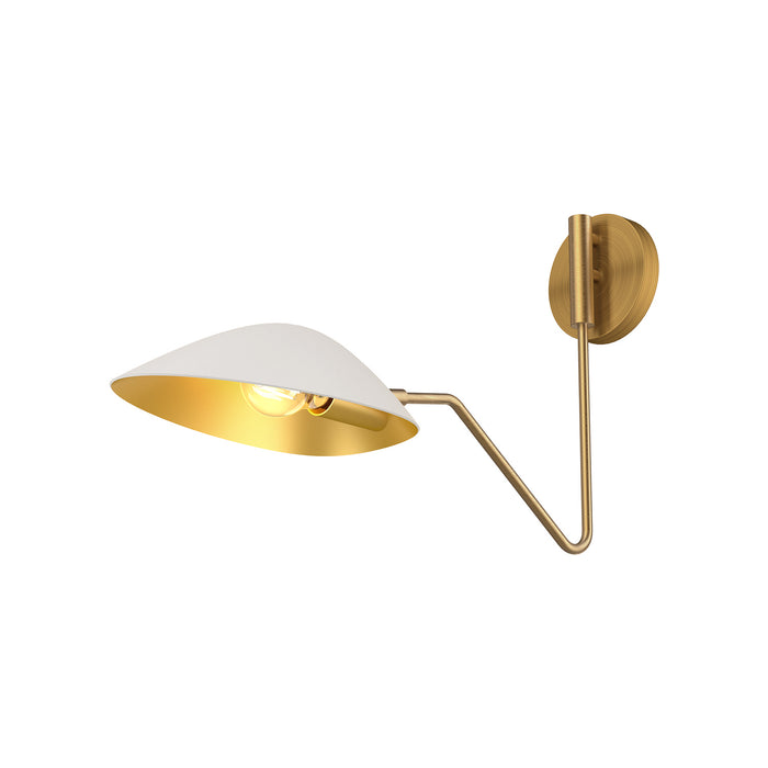 Alora WV550006WHAG One Light Vanity, Aged Gold/White