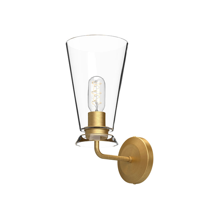 Alora WV570006BGCL One Light Vanity, Brushed Gold/Clear Glass