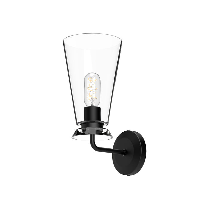 Alora WV570006MBCL One Light Vanity, Clear Glass/Matte Black