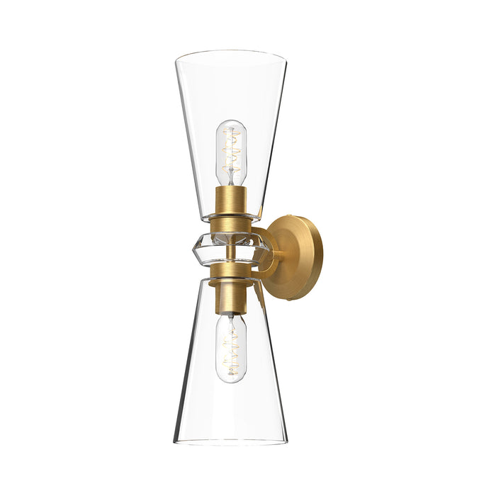 Alora WV570221BGCL Two Light Vanity, Brushed Gold/Clear Glass