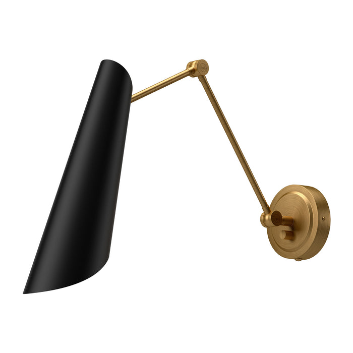 Alora WV572325MBAG One Light Vanity, Aged Gold/Matte Black
