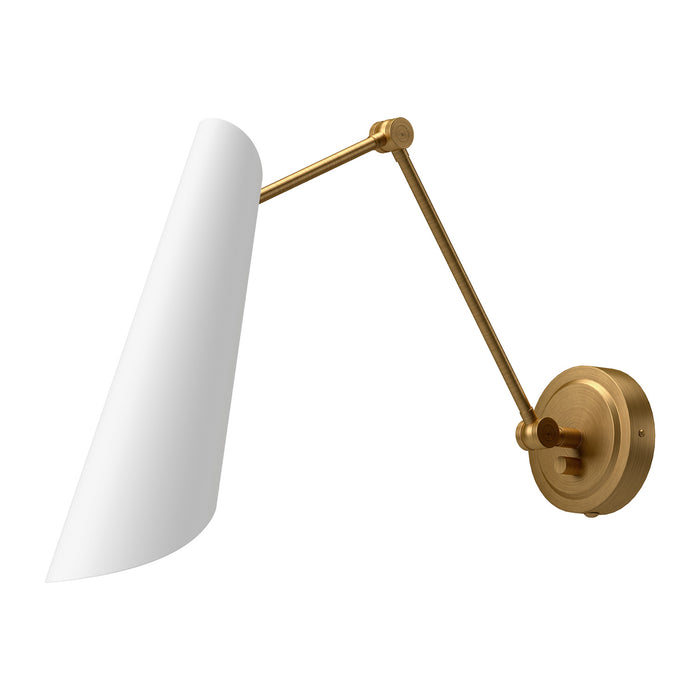 Alora WV572325WHAG One Light Vanity, Aged Gold/White