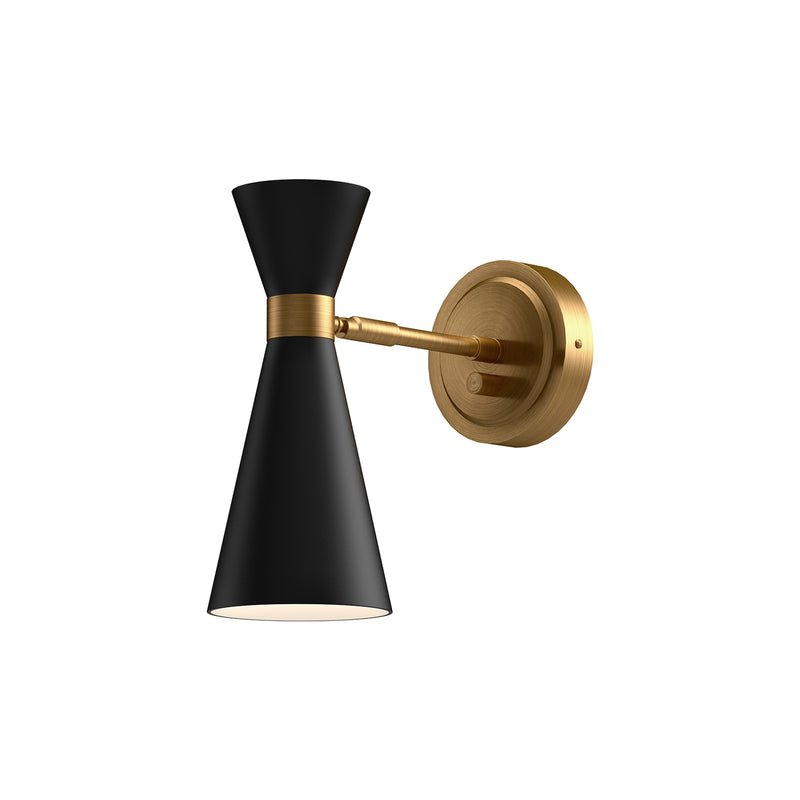 Alora WV574404MBAG One Light Vanity, Aged Gold/Matte Black