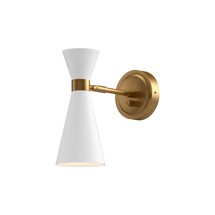 Alora WV574404WHAG One Light Vanity, Aged Gold/White