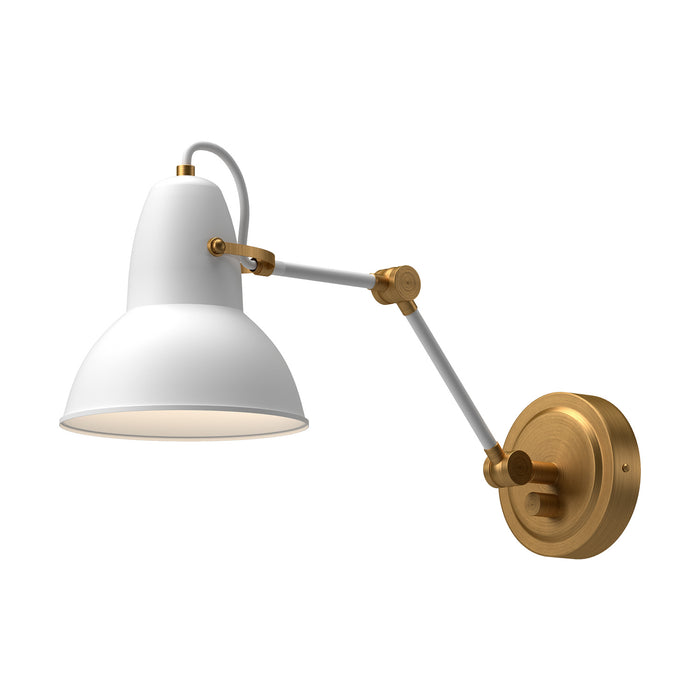 Alora WV576027WHAG One Light Vanity, Aged Gold/White