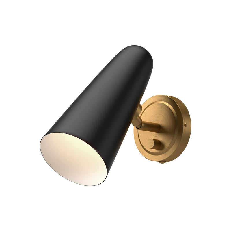 Alora WV578805MBAG One Light Vanity, Aged Gold/Matte Black