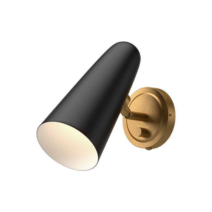 Alora WV578805MBAG One Light Vanity, Aged Gold/Matte Black