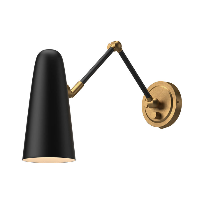 Alora WV578925MBAG One Light Vanity, Aged Gold/Matte Black