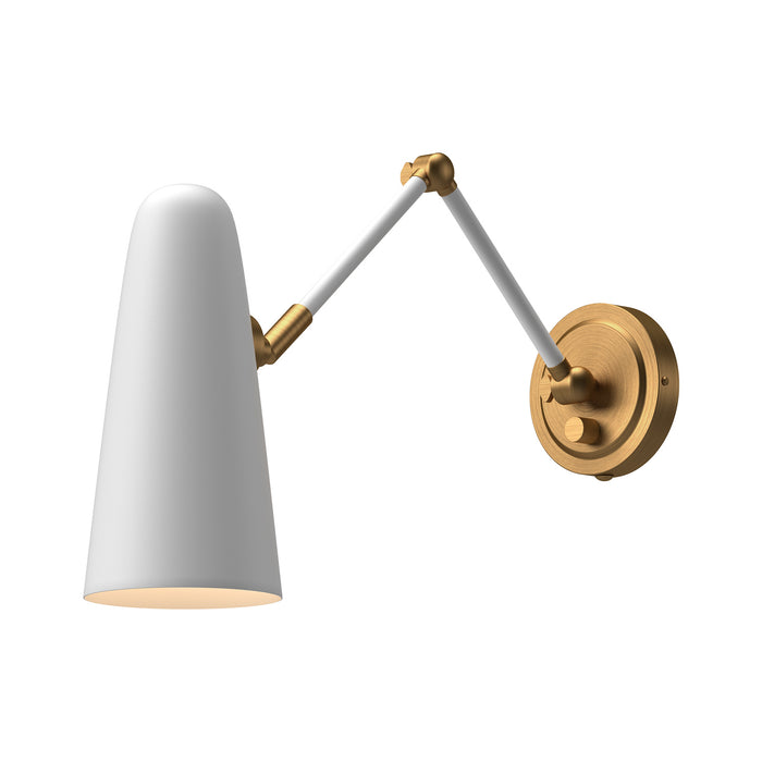 Alora WV578925WHAG One Light Vanity, Aged Gold/White