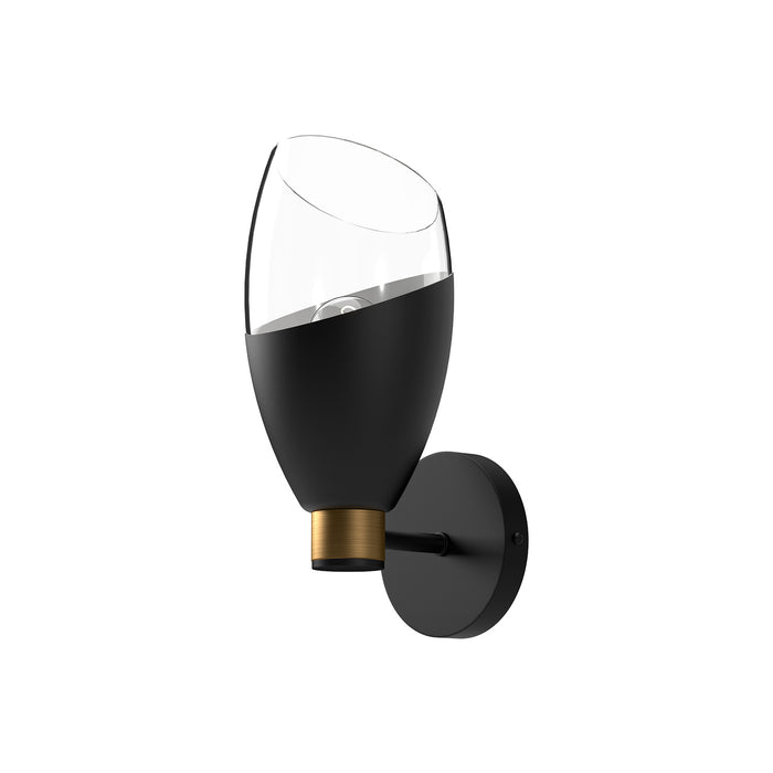 Alora WV587105MBCL One Light Vanity, Clear Glass/Matte Black