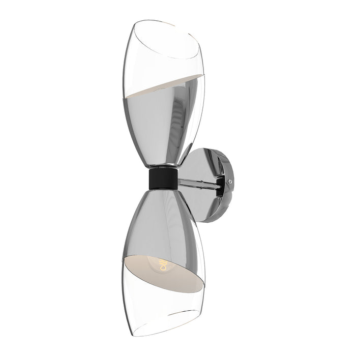 Alora WV587224CHCL Two Light Vanity, Chrome/Clear Glass