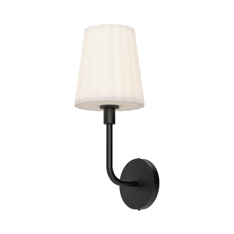 Alora WV628107MBOP One Light Vanity, Matte Black/Opal Matte Glass