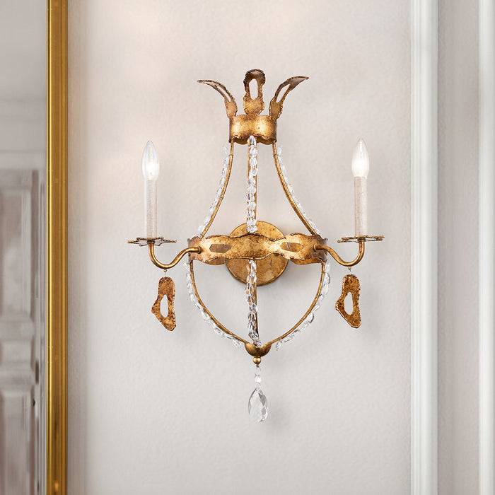 Lucas + McKearn SC1036-2 Two Light Wall Sconce, Antique Gold