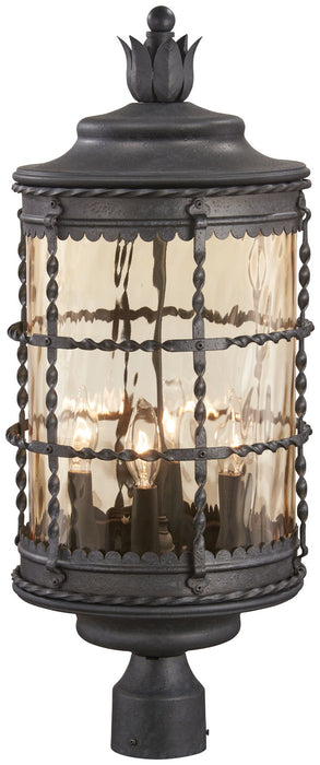Minka-Lavery 8886-A39 Four Light Outdoor Post Lantern, Spanish Iron