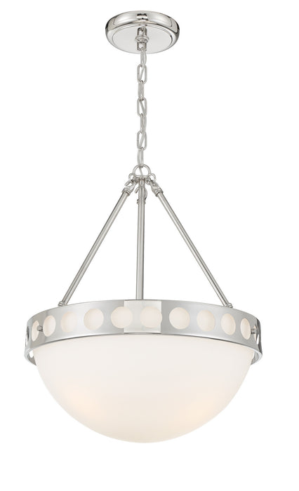Crystorama KIR-B8105-PN Three Light Chandelier, Polished Nickel