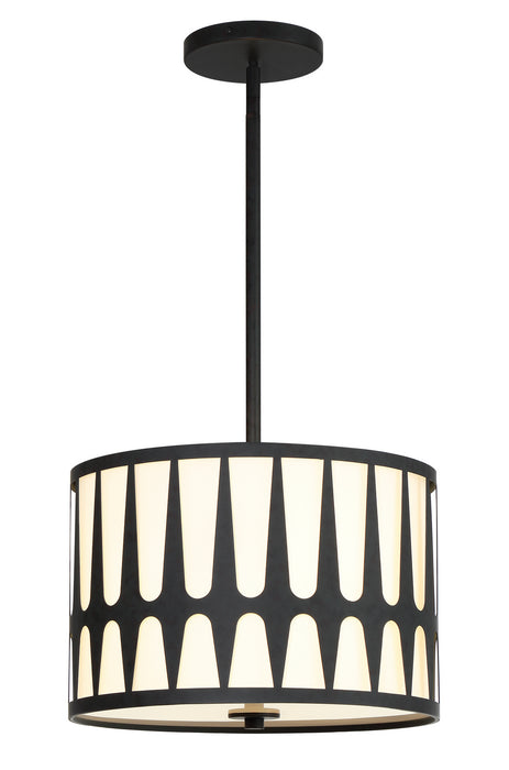 Crystorama ROY-803-BK Three Light Pendant, Black
