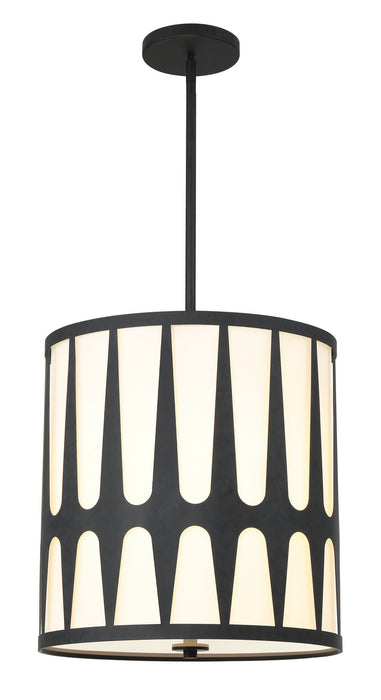 Crystorama ROY-805-BK Four Light Pendant, Black