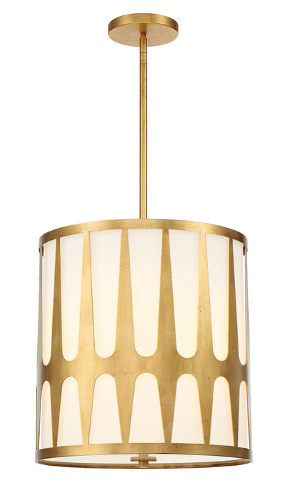Crystorama ROY-805-GA Four Light Pendant, Antique Gold