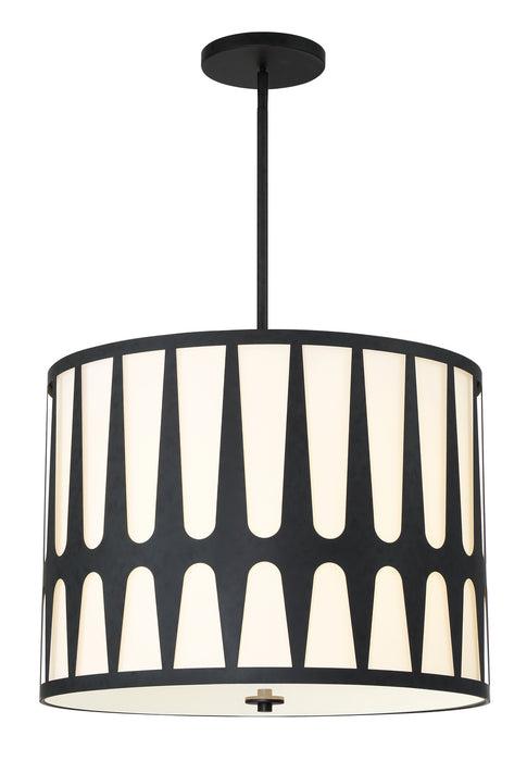 Crystorama ROY-809-BK Five Light Pendant, Black