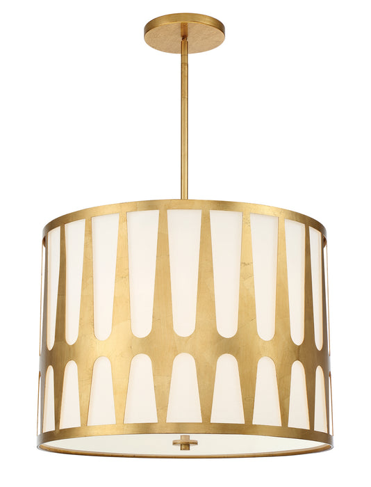 Crystorama ROY-809-GA Five Light Pendant, Antique Gold