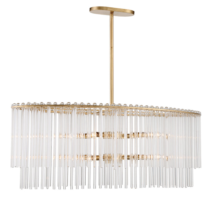 Crystorama 398-GA Eight Light Chandelier, Antique Gold