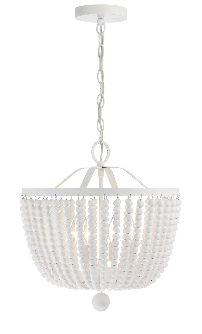 Crystorama 604-MT Four Light Chandelier, Matte White