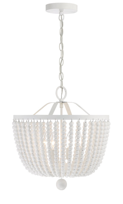 Crystorama 604-MT Four Light Chandelier, Matte White