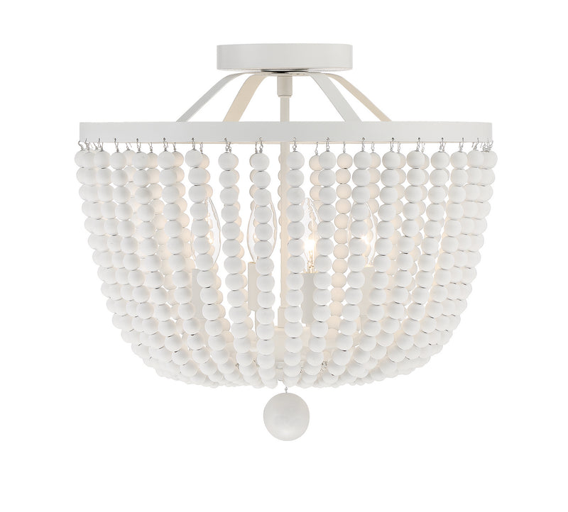 Crystorama 604-MT_CEILING Four Light Semi Flush Mount, Matte White