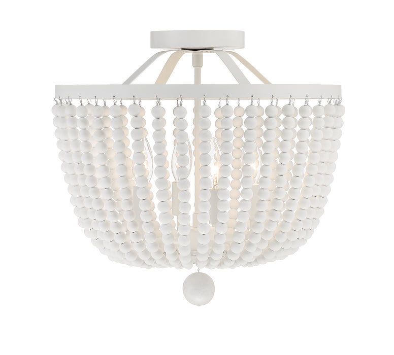 Crystorama 604-MT_CEILING Four Light Semi Flush Mount, Matte White