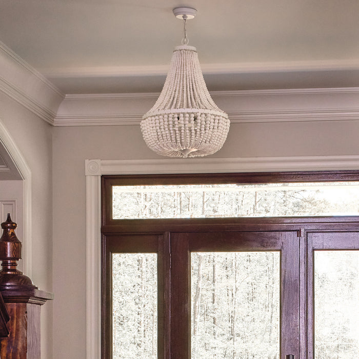 Crystorama 608-MT Six Light Chandelier, Matte White