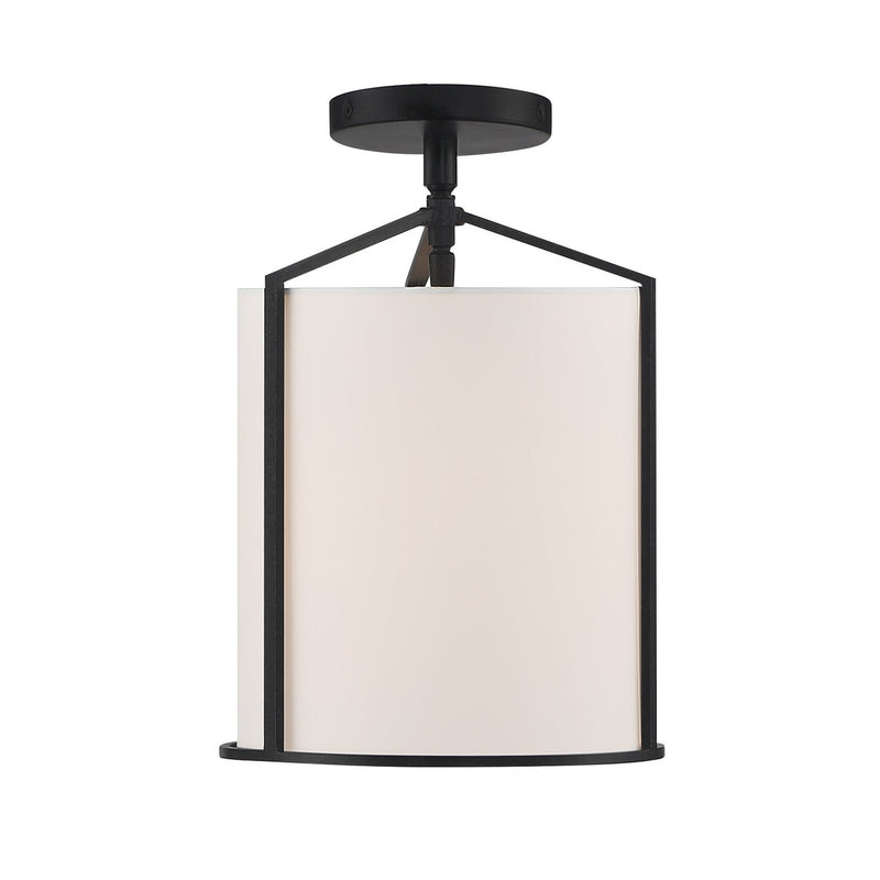 Crystorama CAR-9201-BK_CEILING One Light Semi Flush Mount, Black