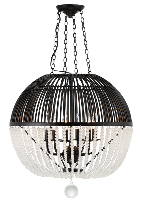 Crystorama DUV-626-MK Six Light Pendant, Matte Black
