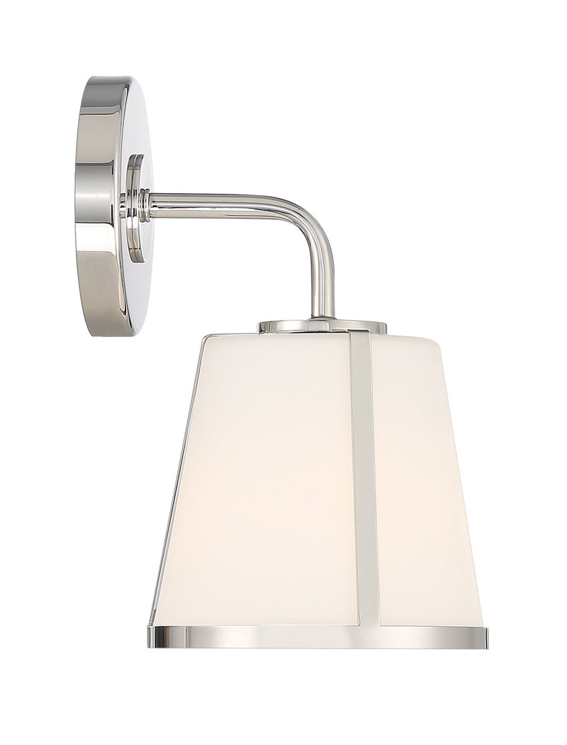 Crystorama FUL-911-PN One Light Wall Sconce, Polished Nickel