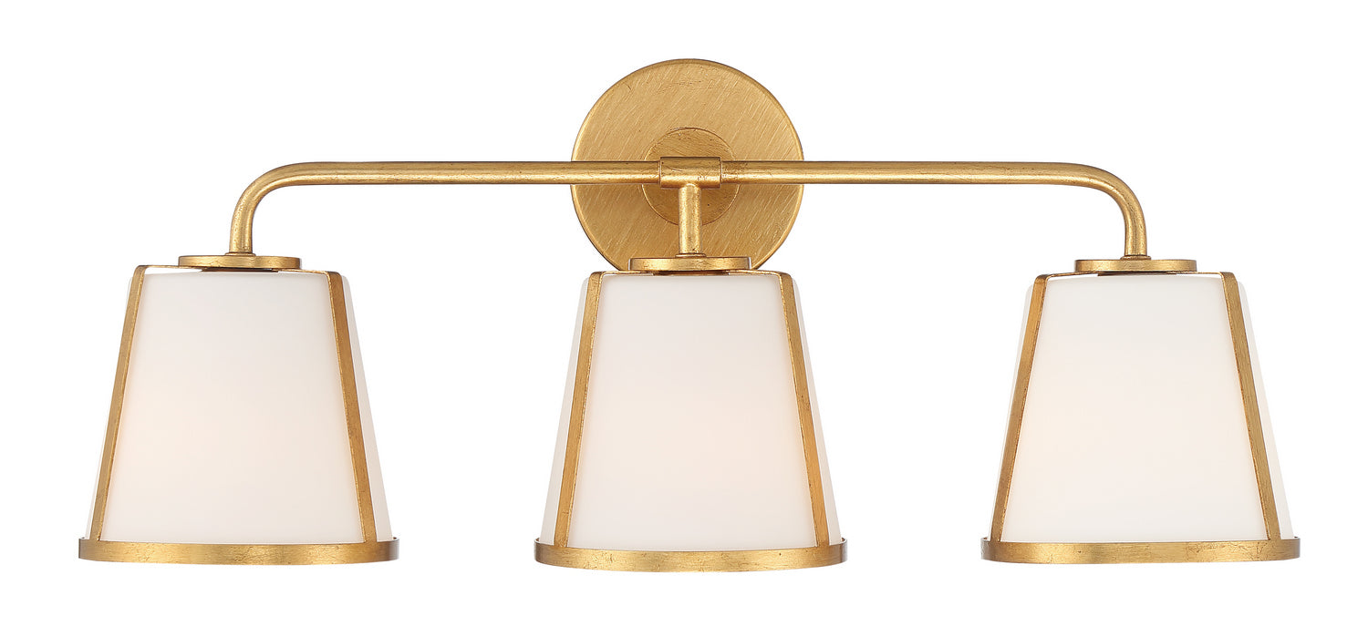 Crystorama FUL-913-GA Three Light Bath, Antique Gold