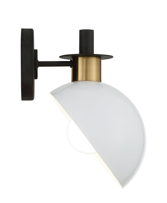 Crystorama GIG-811-BK-AG One Light Wall Sconce, Black + Aged Brass