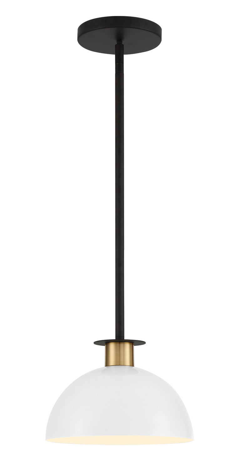 Crystorama GIG-813-BK-AG One Light Pendant, Black + Aged Brass