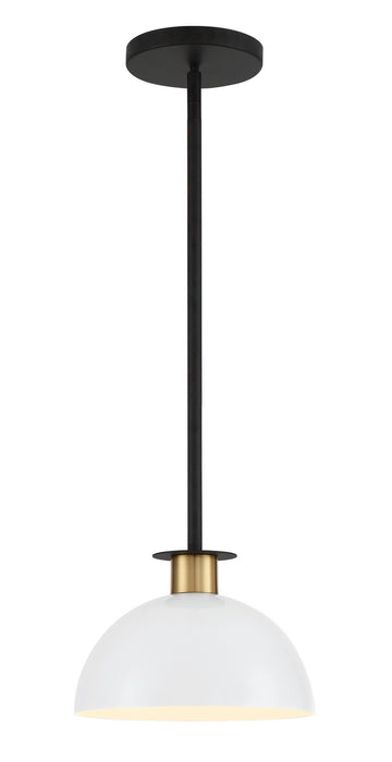 Crystorama GIG-813-BK-AG One Light Pendant, Black + Aged Brass