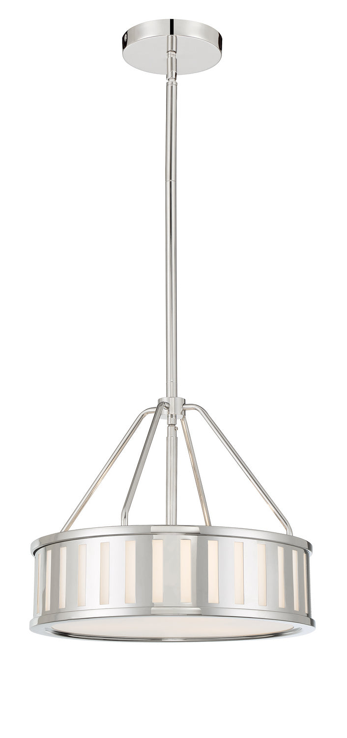 Crystorama KEN-8303-PN Three Light Pendant, Polished Nickel